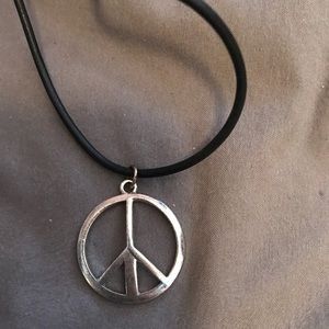 Peace sign choker necklace